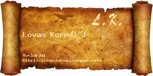 Lovas Kornél névjegykártya